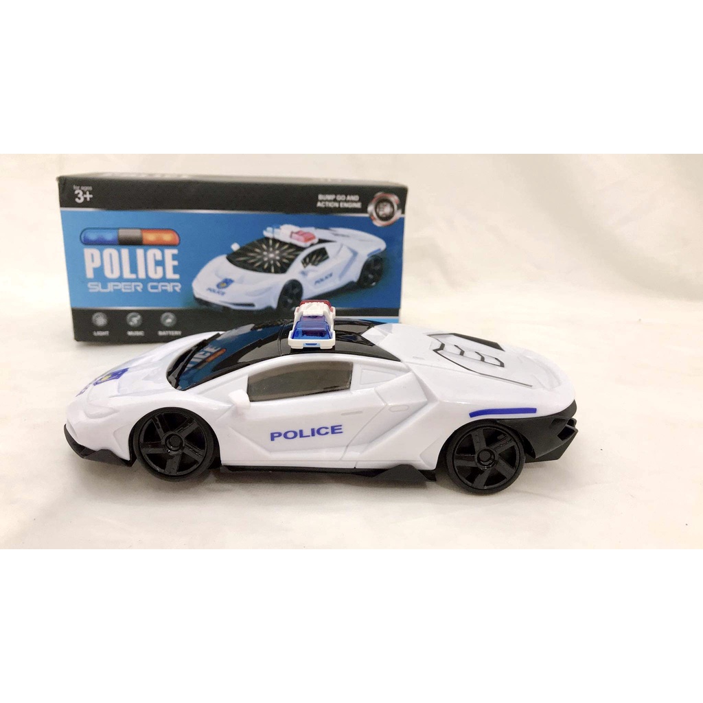 ĐỒ CHƠI TRẺ EM Ô TÔ CẢNH SÁT POLICE SUPER CAR 3D LIGHT CHẠY PIN (sản phẩm không kèm pin)