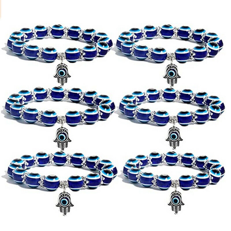 Vòng Đeo Tay Hamsa Mắt Quỷ May Mắn Màu Xanh Dương Phong Cách Thổ Nhĩ Kỳ Bảo Vệ Và Bán Sỉ