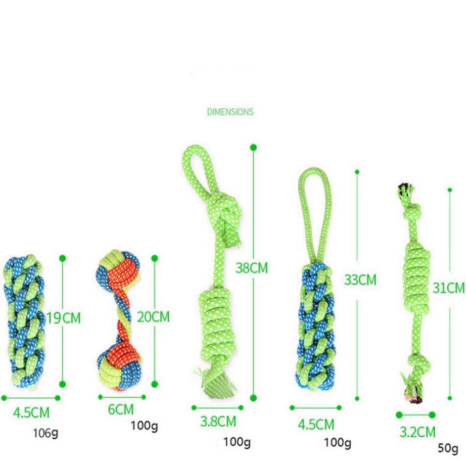 Đồ chơi nhai gặm bằng dây thừng Cotton cho chó -  đồ chơi chó mèo dây thừng nhiều mẫu