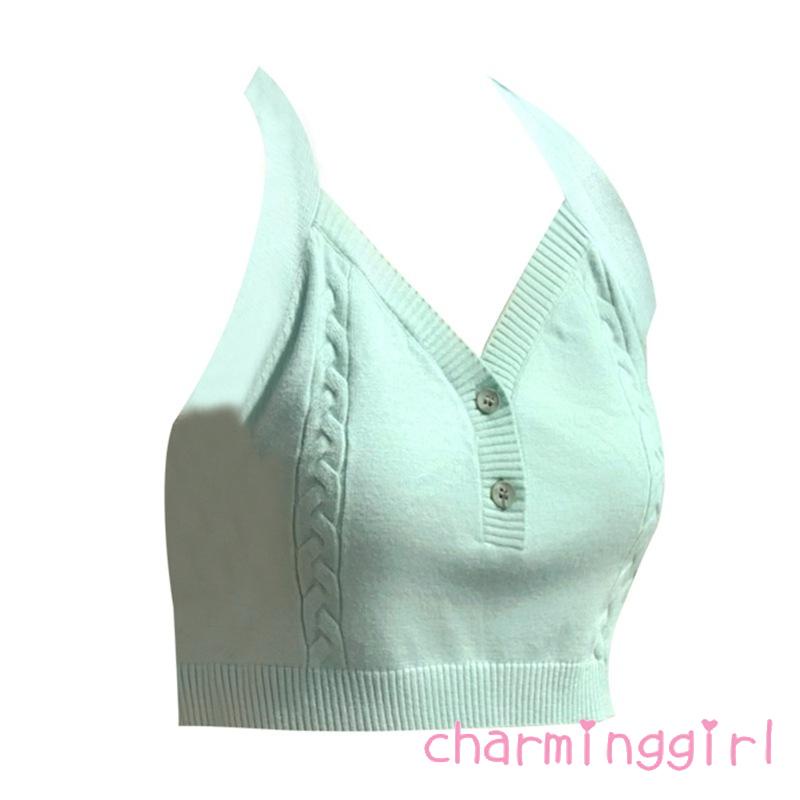 Áo croptop không tay màu trơn thời trang quyến rũ cho nữ