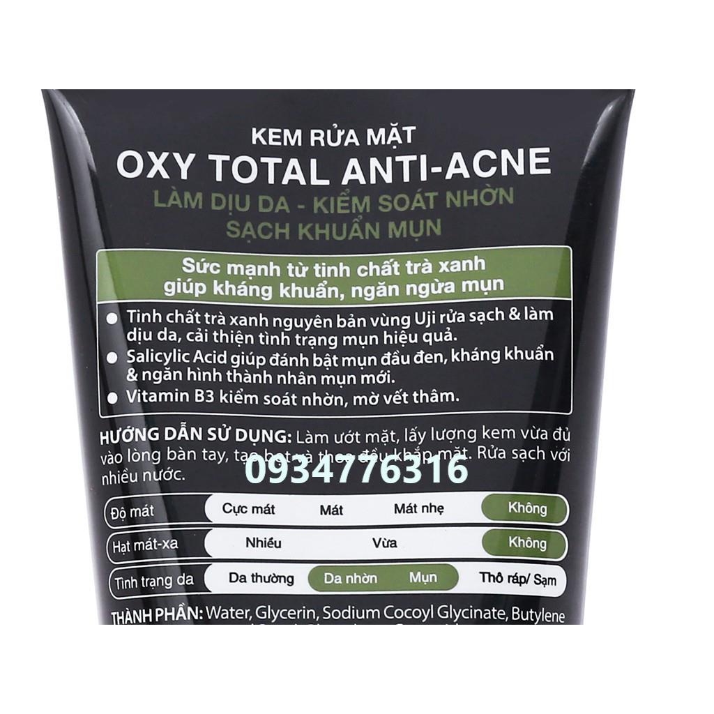 ✅ Kem rửa mặt sạch khuẩn mụn kiểm soát nhờn OXY Total Anti Acne 100g