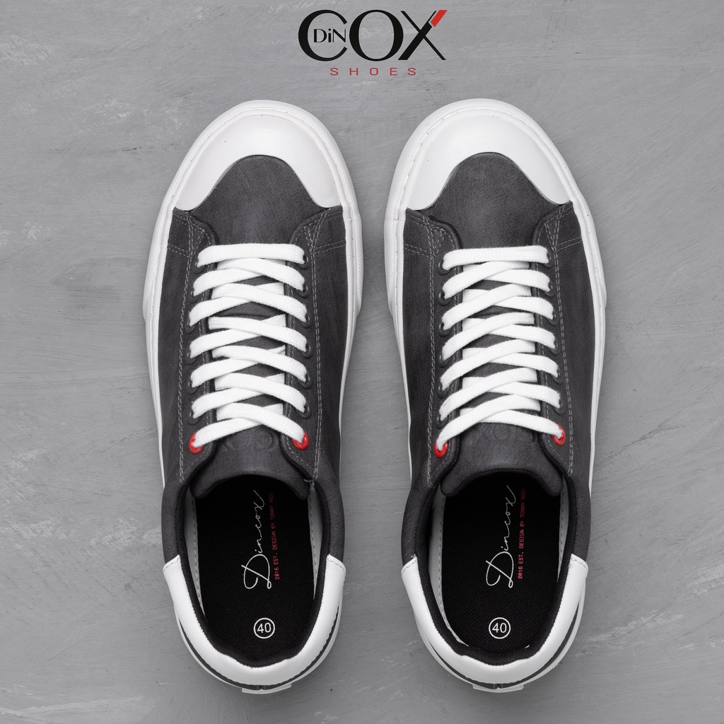 Giày Sneaker Da Nam DINCOX C13 Cách Điệu Sáng Tạo Charcoal