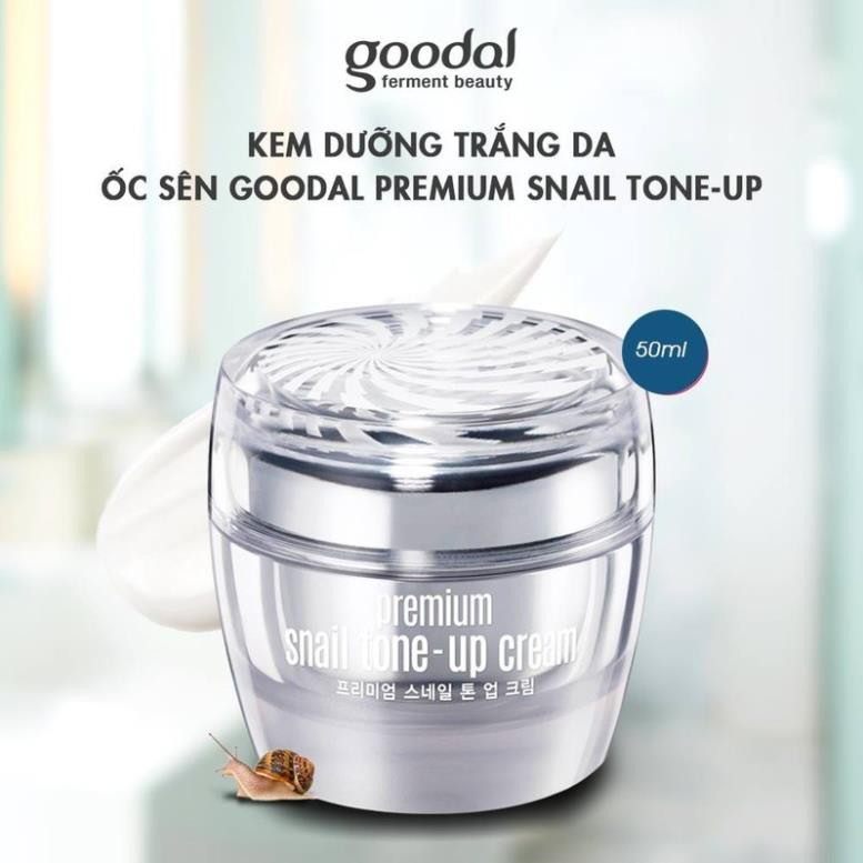 Kem dưỡng trắng da nâng tone Ốc Sên Goodal Premium Snail Tone-Up Cream Hàn Quốc 30ml làm giảm nếp nhăn mờ thâm nám