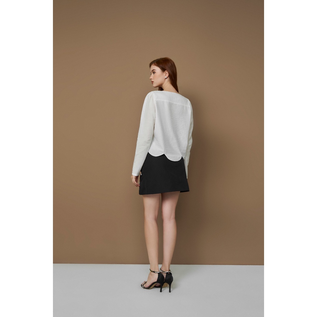 MAVEN - Áo sơ mi trắng đính kết Maddie Top