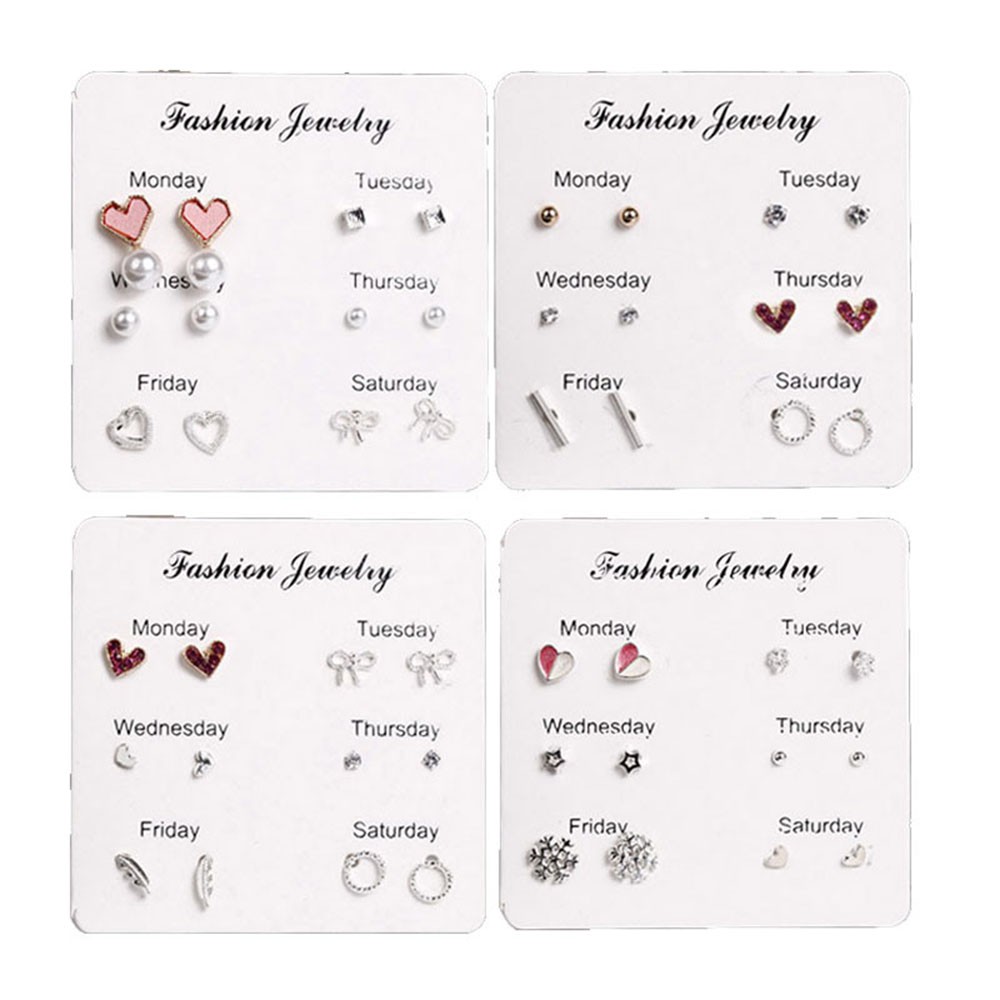 Set 6 đôi khuyên tai dễ thương cho nữ