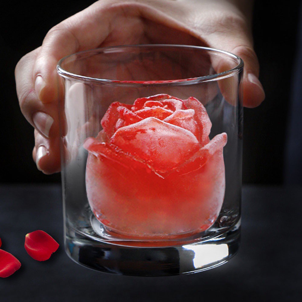 Khuôn silicone làm đá viên hình hoa hồng 3d tái sử dụng