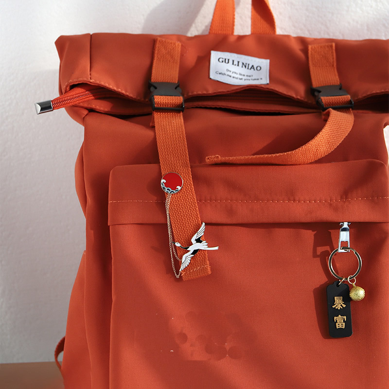 Ghim cài áo hình chim hạc bằng kim loại phong cách Trung Hoa 23576