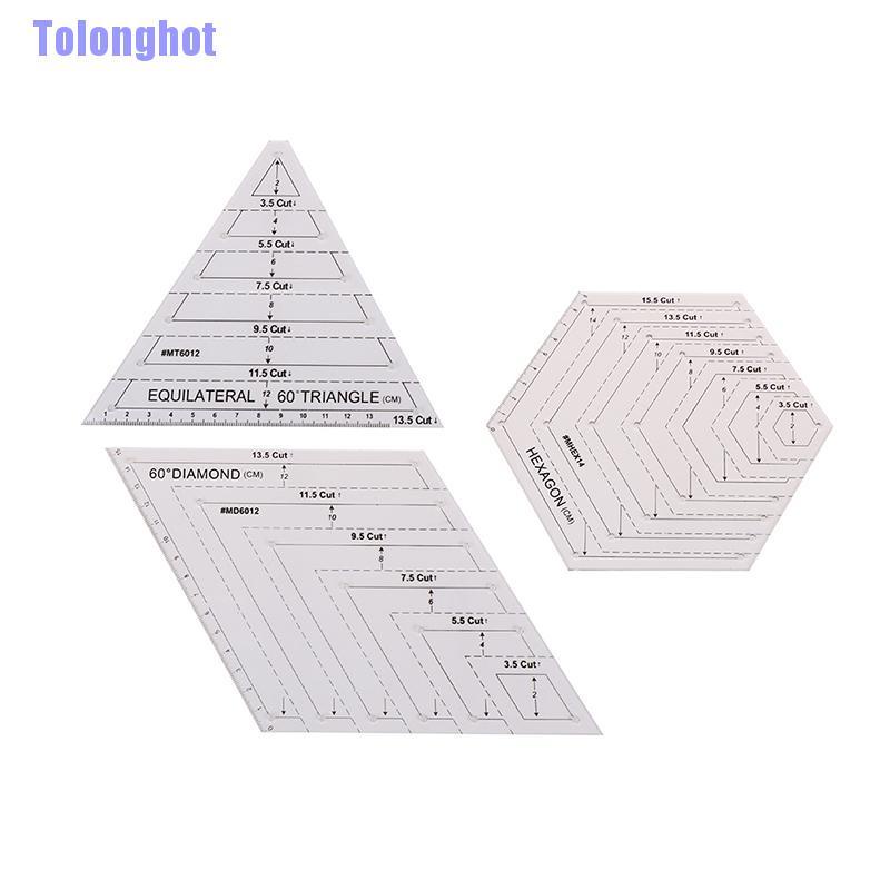 Thước Kẻ Hình Lục Giác / Tam Giác / Lục Giác Bằng Acrylic Cầm Tay