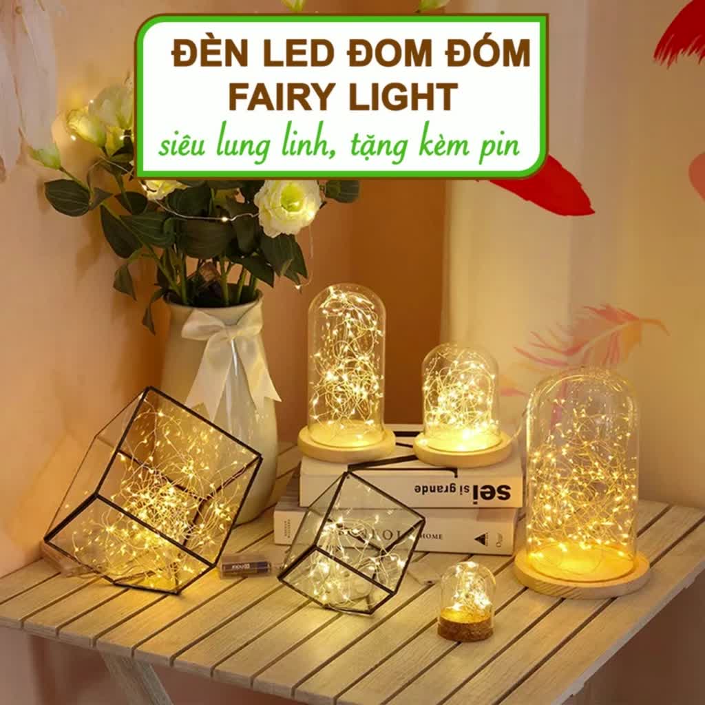 Đèn led đom đóm fairy lights Greenhome, 1 mét, 3 chế độ sáng, tặng kèm pin, chịu nước, trang trí khung tranh, lễ hội | BigBuy360 - bigbuy360.vn