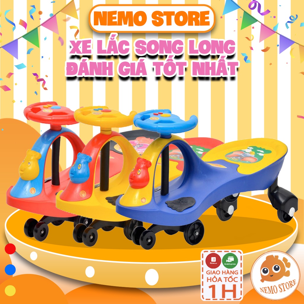 Xe lắc cho bé có nhạc cỡ đại cho bé chòi chân Song Long 1258 cao cấp Nemo Store