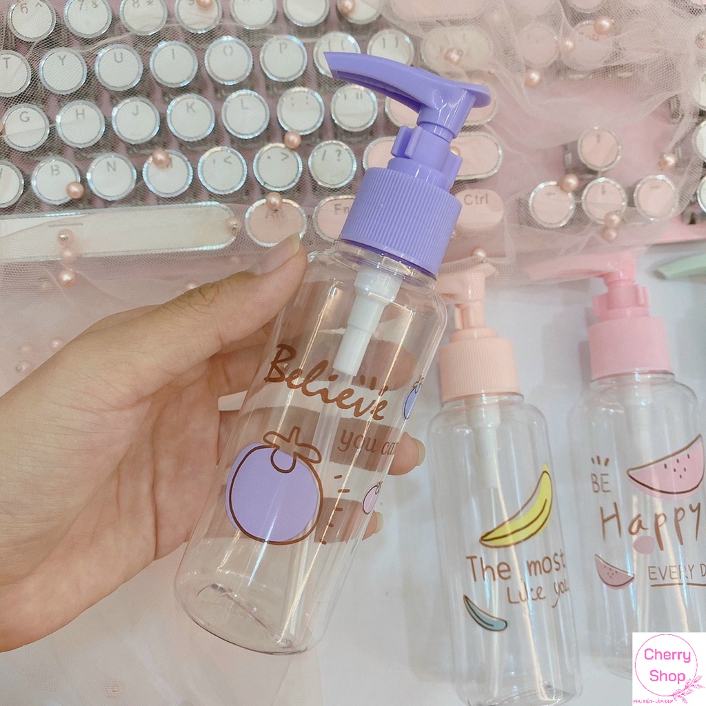 Chai Lọ Chiết Mỹ Phẩm Dầu Gội Sữa Rửa Mặt Hút Chân Không Phong Cách Trẻ Trung Hiện Đại 100ml