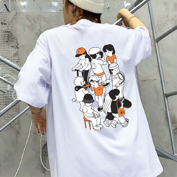 Áo phông unisex tay lỡ nam nữ form rộng in hình TA30
