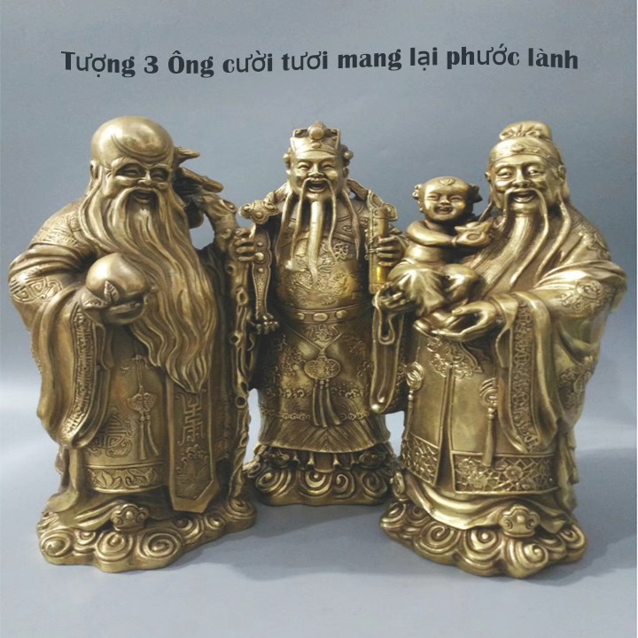 Tượng tam đa đúc đồng cao cấp mang lại bình an cho gia đình - br00609