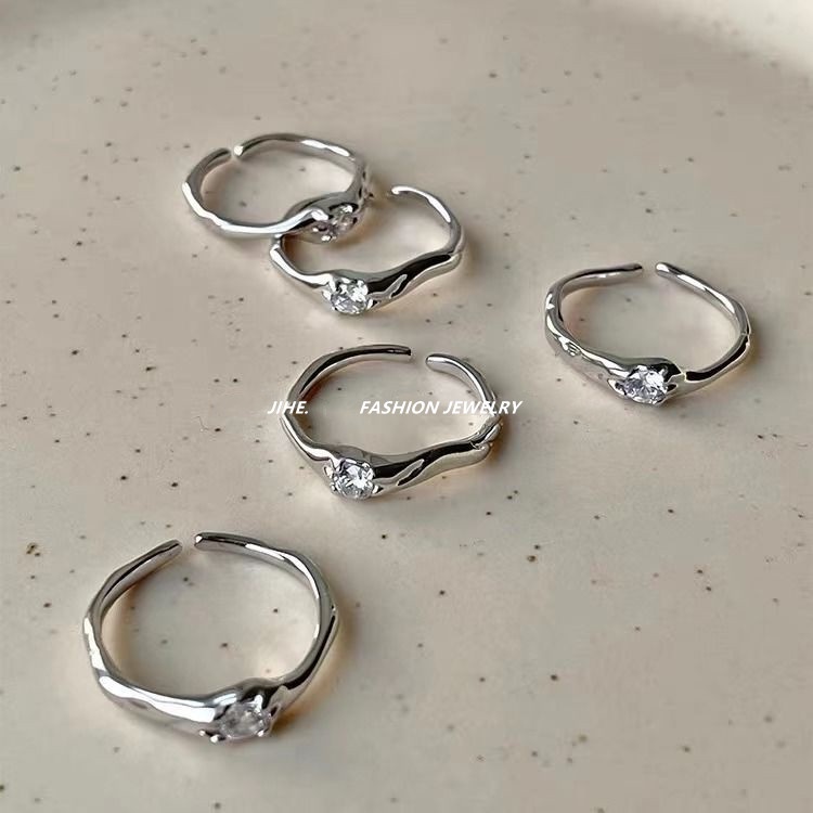 Nhẫn Bạc Đính Đá Zircon Phong Cách Thời Trang Hàn Quốc Cho Nữ
