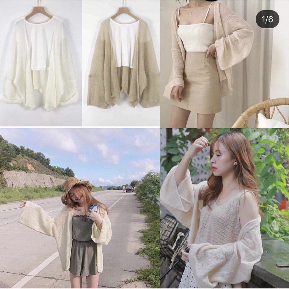 Áo Khoác Cardigan Mỏng Dáng Form Dài Len Mềm Mại