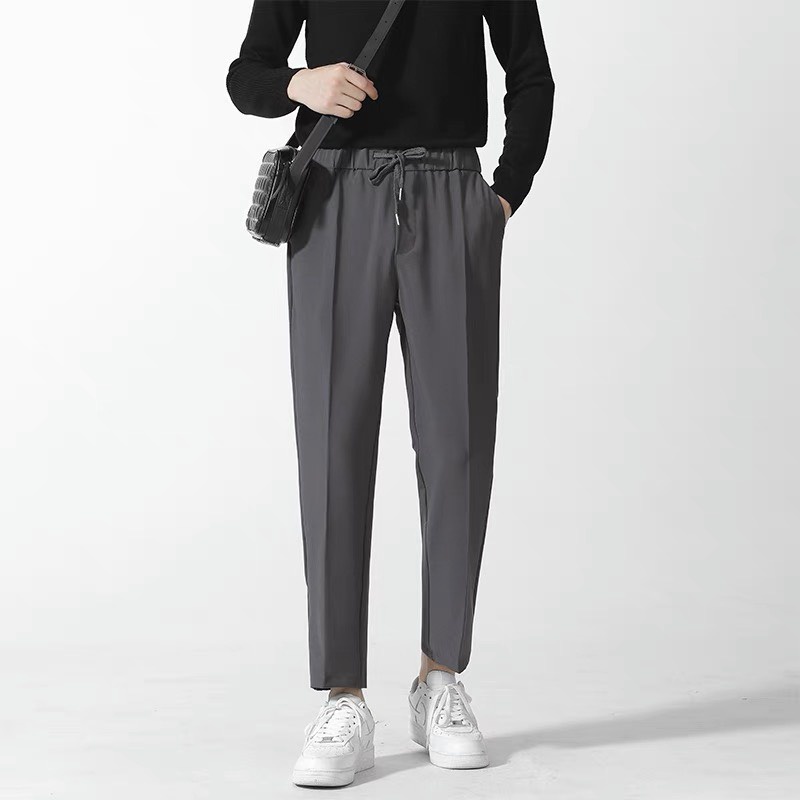 Quần âu nam cạp chun có dây ,quần baggy nam ống rộng dáng âu phong cách hàn quốc , co giãn nhẹ mặc rất thoải mái