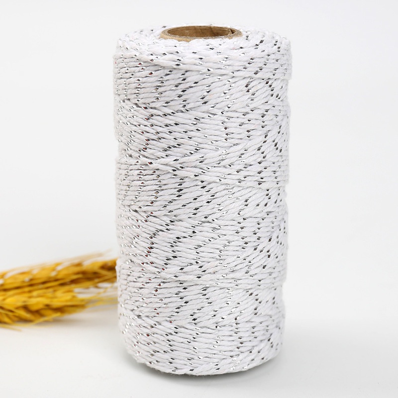 Cuộn Dây Cotton 2mm 100m Dùng Làm Đồ Thủ Công / Trang Trí Giáng Sinh