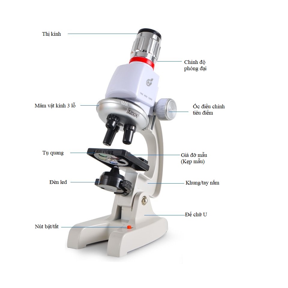 Kính hiển vi sinh học Microscope-C2170 phóng đại lên 1200x, kính hiển vi giành cho học sinh
