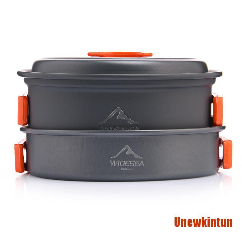 UNEW Camping Tableware Outdoor Cookware Set Pots Tourist Equipment Utensils Hi