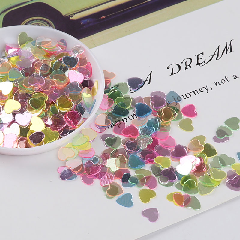 [Hàng mới về] Hộp kim sa 10g 6mm hình trái tim làm đẹp cho móng tay