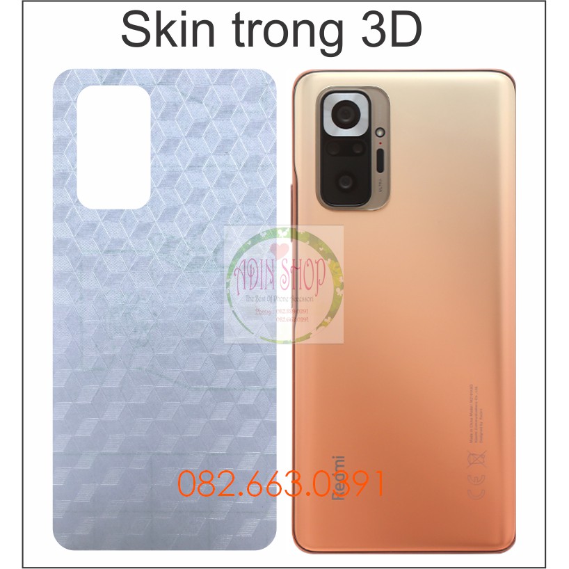 Miếng dán mặt lưng skin carbon Xiaomi Redmi Note 10 / Note 10 Pro (2021)