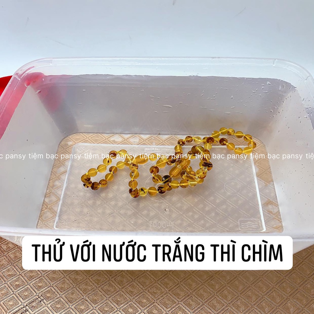Vòng cổ hổ phách Amber tự nhiên cho bé PANSY - Dây chuyền trẻ em bằng hổ phách thật an toàn