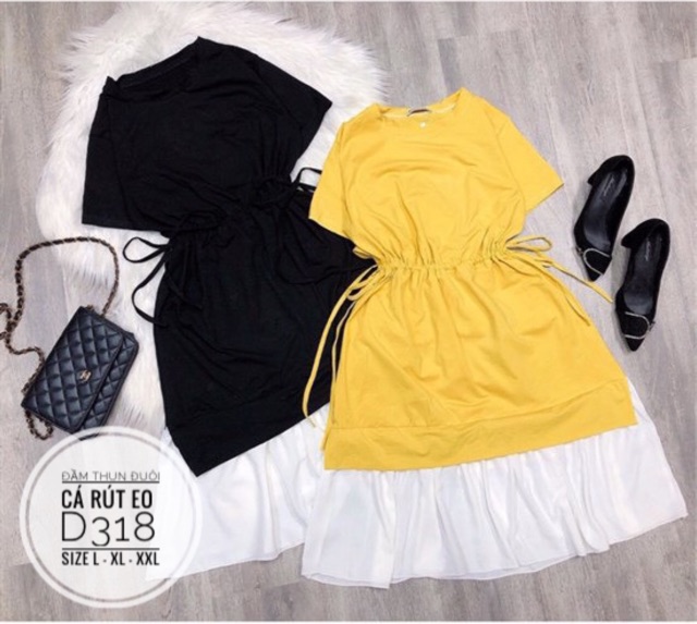 Bigsize Đầm thun đuôi cá rút eo D318 | BigBuy360 - bigbuy360.vn