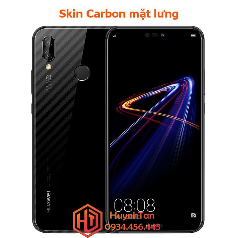 Miếng dán decal carbon mặt sau  Huawei Nova 3E / Nova 3 / Nova 3i chống trầy mặt lưng, chống bám vân tay