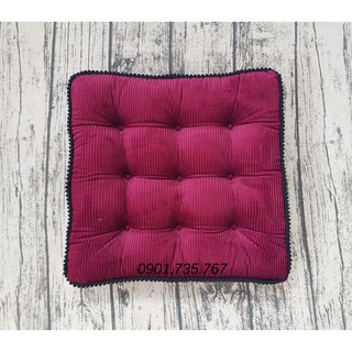 Nệm ngồi, đệm ngồi Vải Nhung tăm mềm mịn 40x40x7cm
