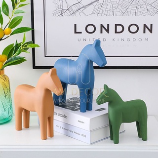 Tượng Ngựa gỗ Morandi màu sắc decor trang trí sân vườn, phòng khách, bàn cafe sang trọng - AM Decor