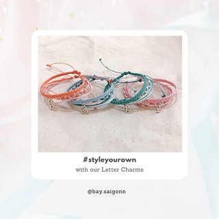 Set vòng pastel charm chữ cái