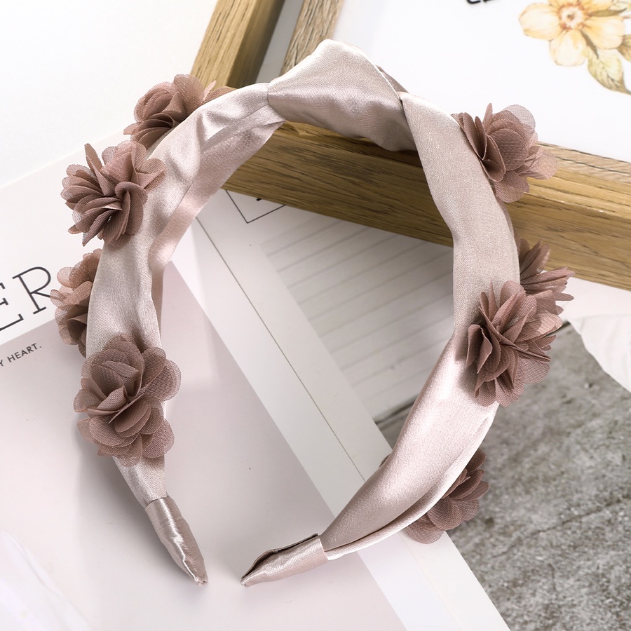 Băng Đô Cài Tóc Bằng Lụa Thắt Nút Họa Tiết Hoa Màu Sắc Thanh Lịch Phong Cách Hàn Quốc Cho Nữ