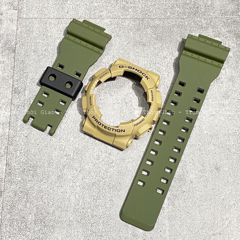 Vỏ đồng Hồ G-Shock khung kem-dây xanh lục GA-100/110/120/140 GAX-100