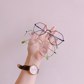 Kính gọng kim loại tròn bầu