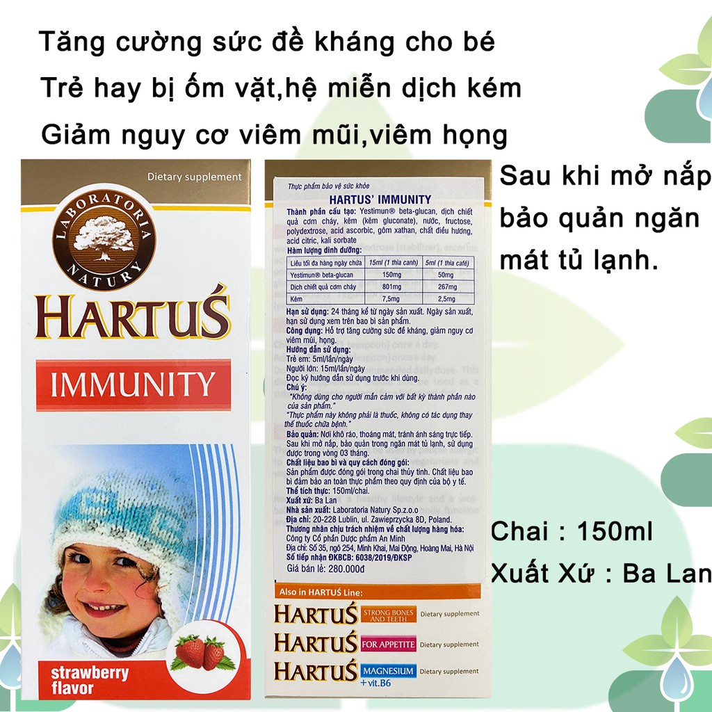 Hartus' Immunity Tăng Sức Đề Kháng,Miễn Dịch,Hết Ốm Vặt.Tăng Cường Sức Khỏe Đường Hô Hấp Trên