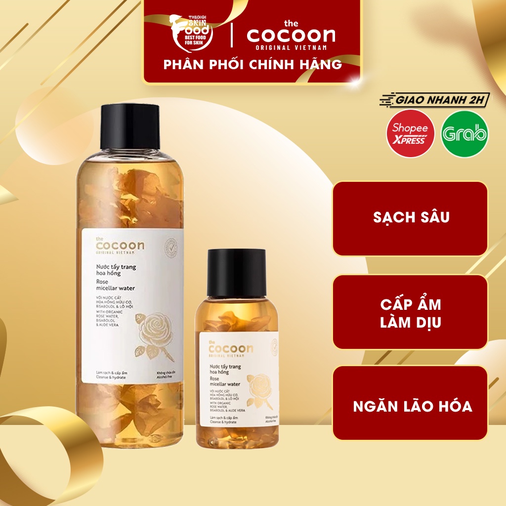 Nước Tẩy Trang Từ Nước Cất Hoa Hồng Hữu Cơ The Cocoon Rose Micellar Water