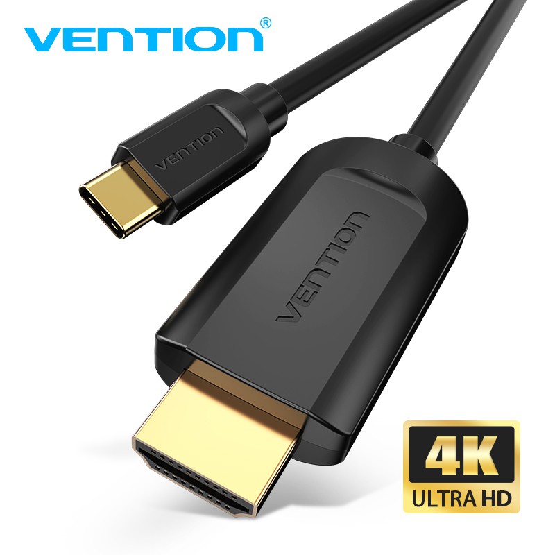 VENTION Dây Cáp Chuyển Đổi Cổng Type-C Sang HDMI 4K 2K UHD 4K 3 Tương Thích Với MacBook Pro 2018 Samsung S9 1.5m