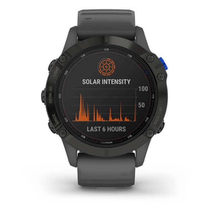 Đồng hồ Garmin Fenix 6 Pro Solar, Black w/Slate Gray Band, GPS, SEA - Chính Hãng