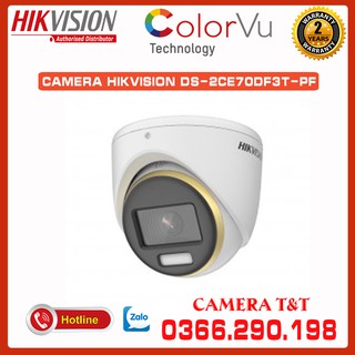 CAMERA HIKVISION COLORVU DS-2CE70DF3T-PF CÓ MÀU BAN ĐÊM FULL HD - CHỐNG NGƯỢC SÁNG CỰC TỐT - BẢO HÀNH 24 THÁNG