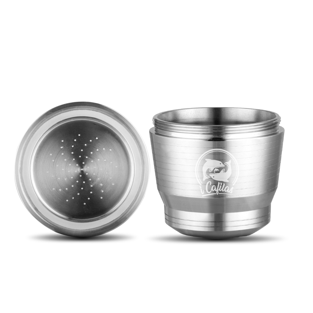 Thép không gỉ mới Viên kim loại tái sử dụng Viên nang có thể tái sử dụng cho máy pha cà phê Nespresso U cho i cafilas
