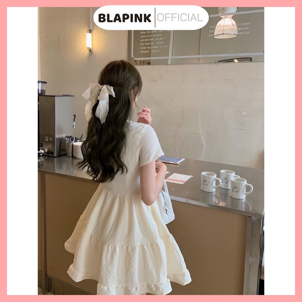 Váy Vintage Babydoll Blapink Cổ Vuông Nàng Ther Dịu Dàng