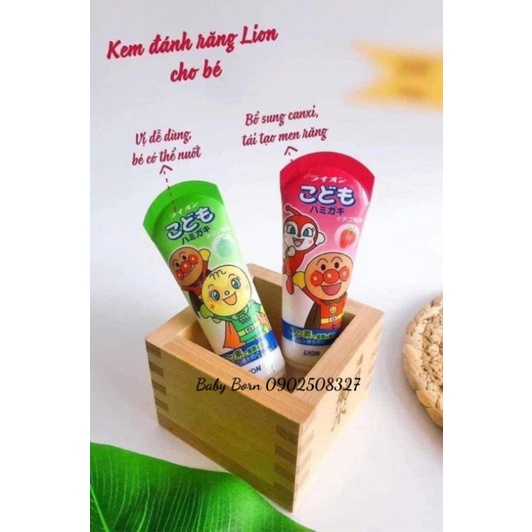 Kem đánh răng Lion - Hàng Nội địa Nhật (nuốt được) cho bé từ 1 tuổi