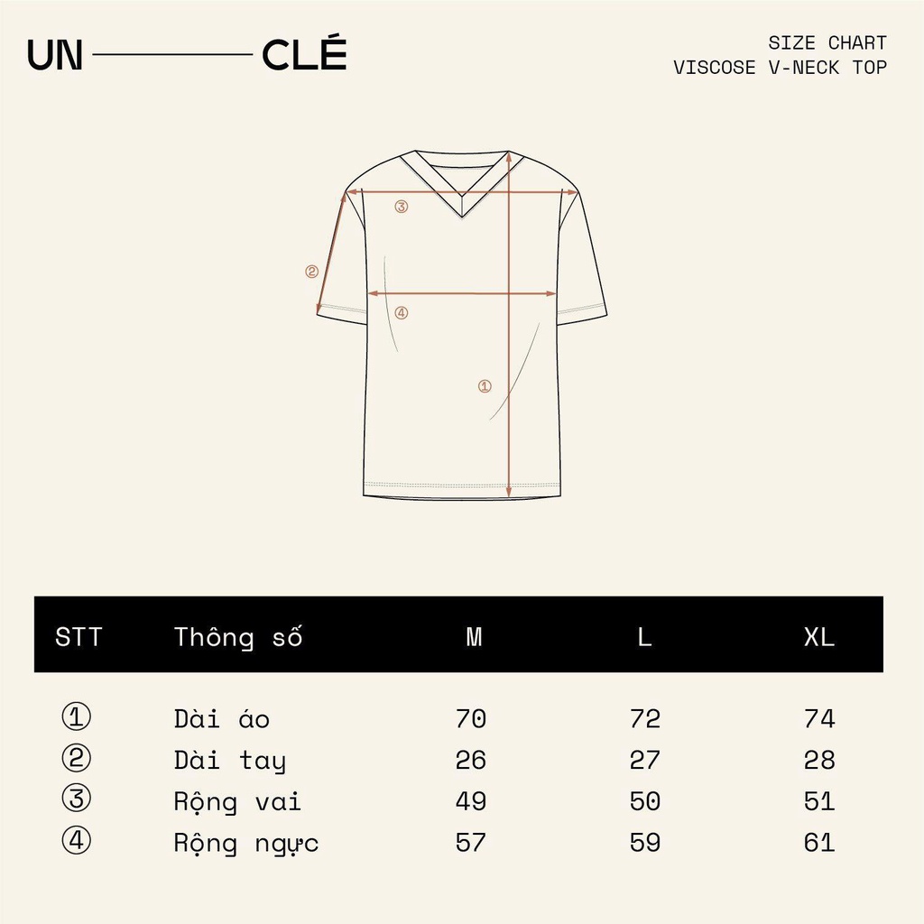 Áo phông ngắn tay cổ V UNCLE V-neck Viscose