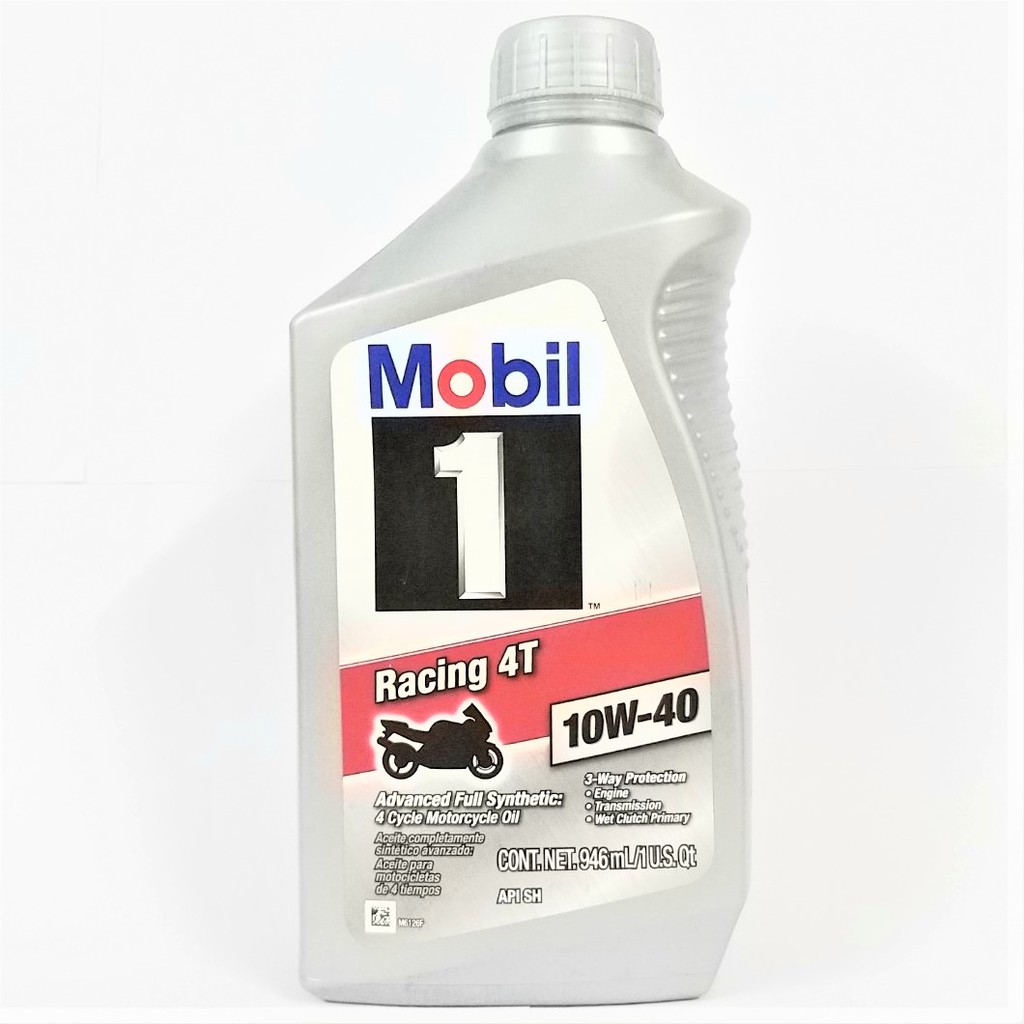 Tặng phễu rót nhớt Nhớt Mobil 1 Racing 4T 10W40 cao cấp cho xe máy 1L