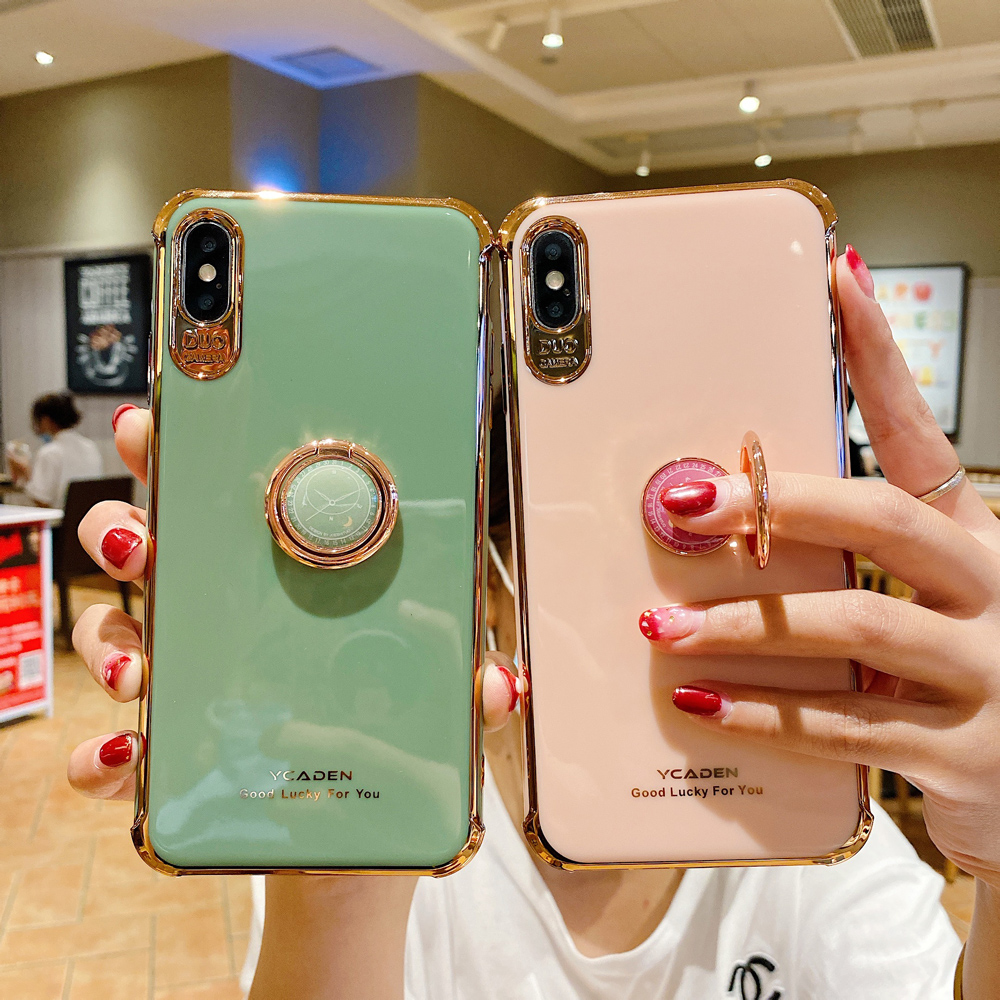 Ốp điện thoại có đế đỡ dạng nhẫn móc ngón tay cho iPhone 7 8 Plus Xs Max Xr 11 Pro Max Se2020