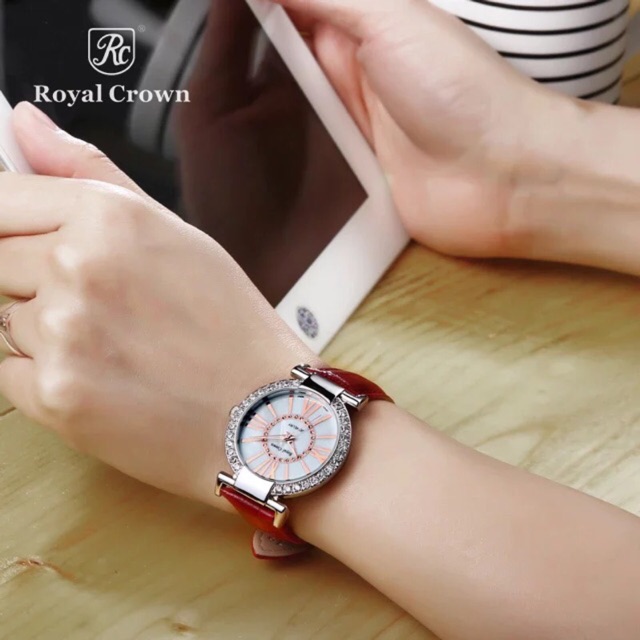 Đồng hồ nữ chính hãng Royal Crown 6116 dây da các màu | BigBuy360 - bigbuy360.vn