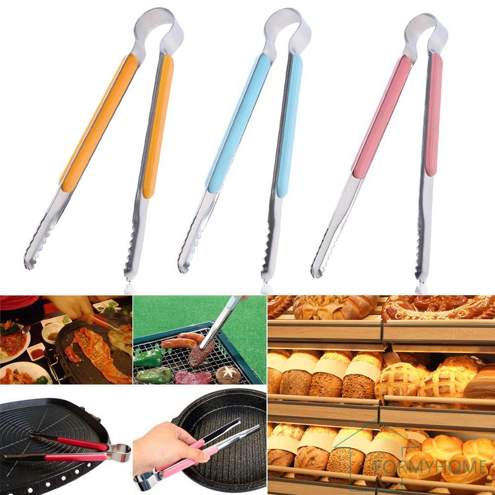 Cooking Kitchen Tongs Food BBQ Salad Bacon Steak Bread Clip Clamp