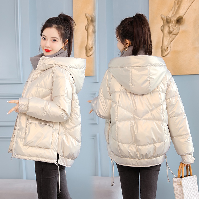 Áo Khoác Phao Đệm Cotton Bóng Dáng Ngắn Phong Cách Mới 2022 Thời Trang Mùa Đông Cho Nữ