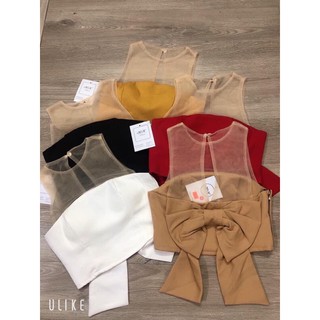 Áo kiểu nơ lưng croptop