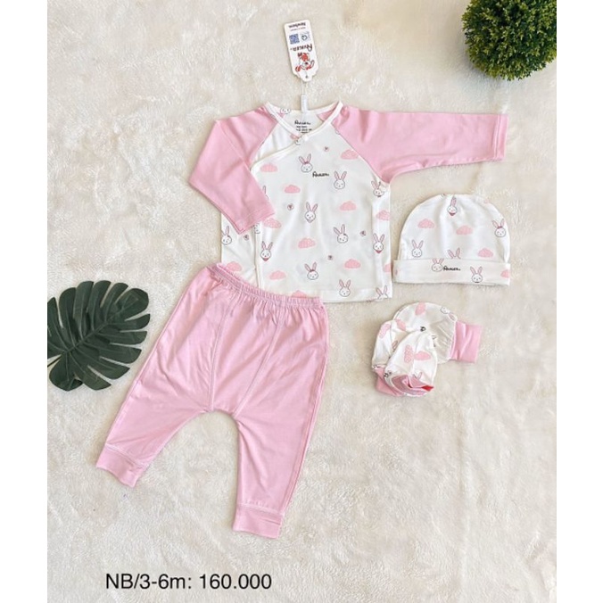 Avaler -  Bộ dài tay cài chéo Avaler sợi tre cho bé 3-7kg